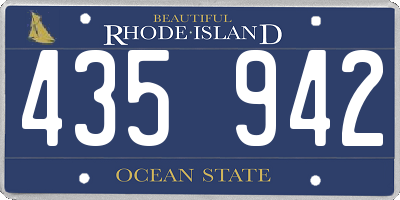 RI license plate 435942
