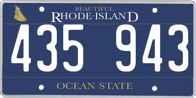 RI license plate 435943