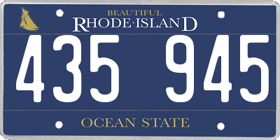 RI license plate 435945