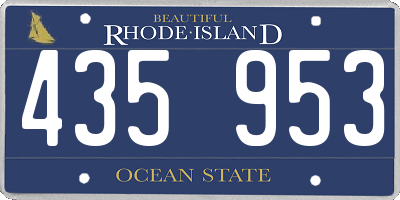 RI license plate 435953