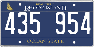 RI license plate 435954