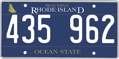 RI license plate 435962
