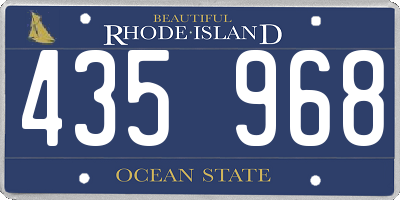 RI license plate 435968