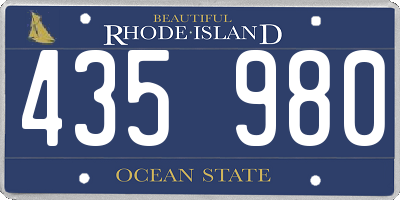 RI license plate 435980