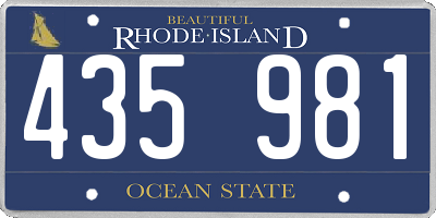 RI license plate 435981