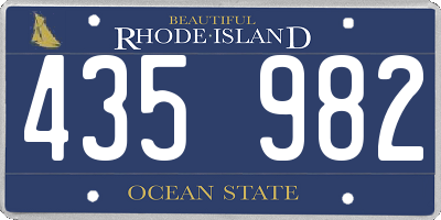 RI license plate 435982