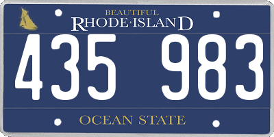 RI license plate 435983