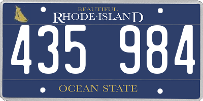 RI license plate 435984