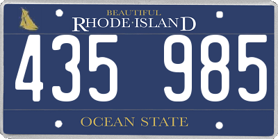 RI license plate 435985