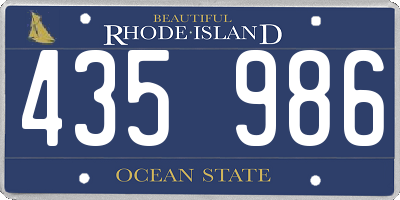 RI license plate 435986