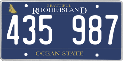 RI license plate 435987