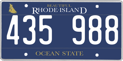 RI license plate 435988