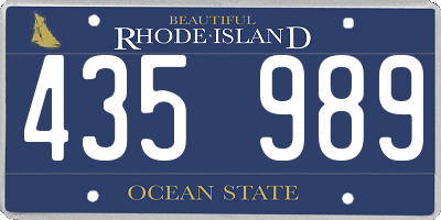 RI license plate 435989