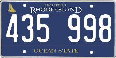 RI license plate 435998