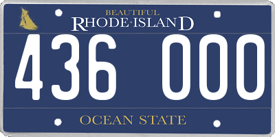 RI license plate 436000