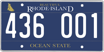 RI license plate 436001