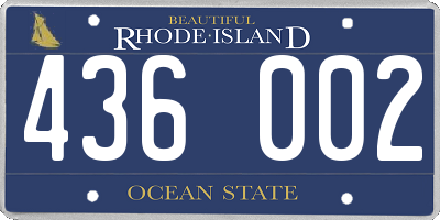 RI license plate 436002