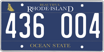 RI license plate 436004