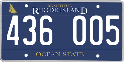 RI license plate 436005