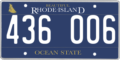 RI license plate 436006