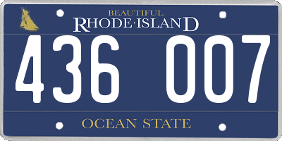 RI license plate 436007