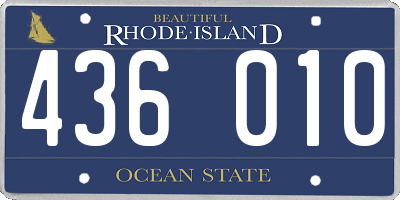 RI license plate 436010