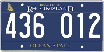RI license plate 436012