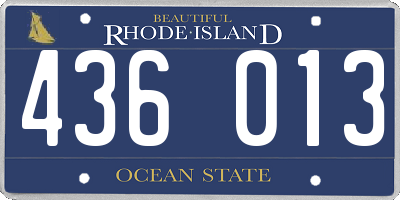 RI license plate 436013