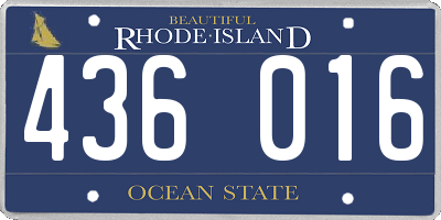 RI license plate 436016