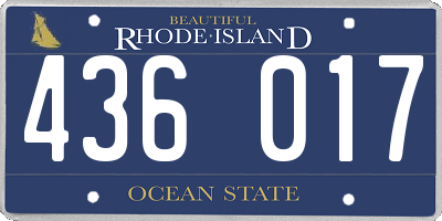 RI license plate 436017
