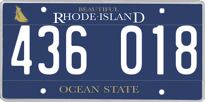 RI license plate 436018