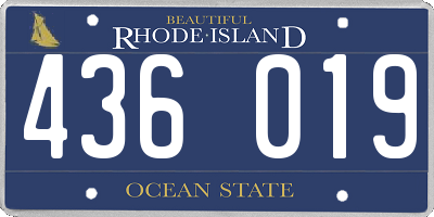 RI license plate 436019