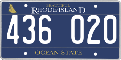RI license plate 436020