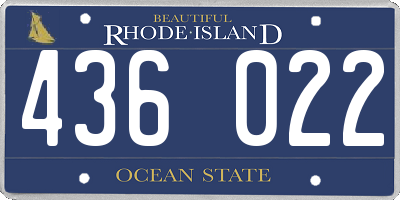 RI license plate 436022