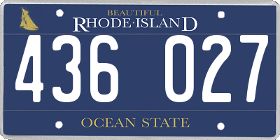 RI license plate 436027