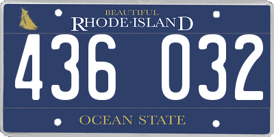 RI license plate 436032