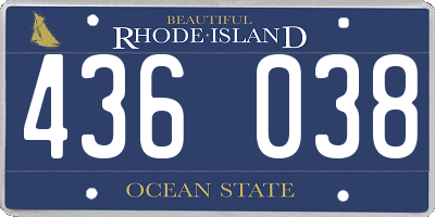 RI license plate 436038