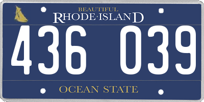 RI license plate 436039