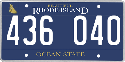 RI license plate 436040