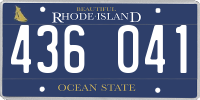 RI license plate 436041