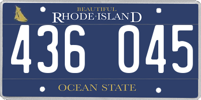 RI license plate 436045