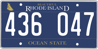 RI license plate 436047