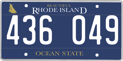 RI license plate 436049