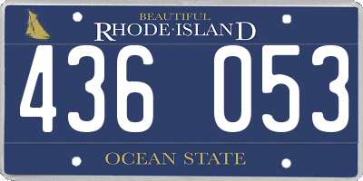 RI license plate 436053