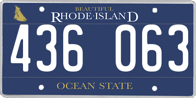RI license plate 436063