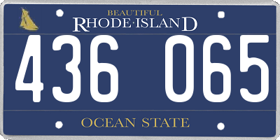 RI license plate 436065