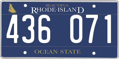 RI license plate 436071