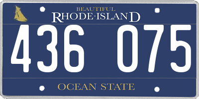 RI license plate 436075
