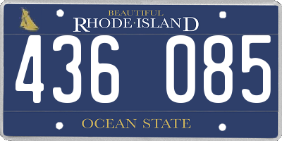 RI license plate 436085