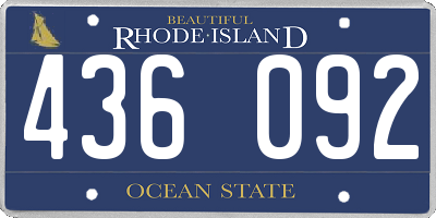 RI license plate 436092